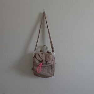 ADIDAS Tan and Pink Nylon Versatile Crossbody/Backpack